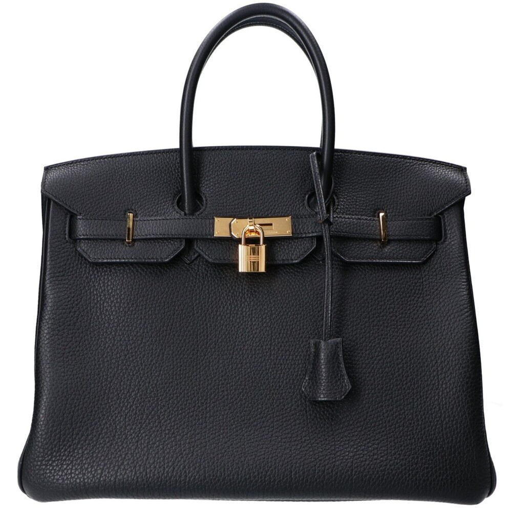 HERMES Birkin 35 Handbag - Noir Togo Leather, Gold Hardware, □O Stamp, Women's
